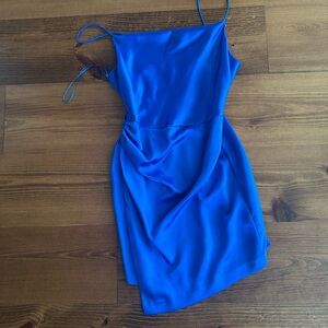 Zara Elegant Blue Spaghetti Strap Dress
